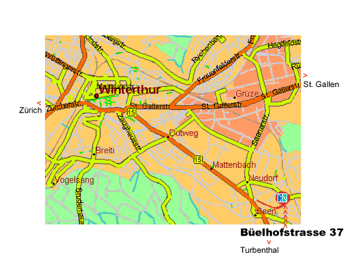 Karte von Winterthur